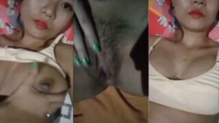 Gadis kampus genit meremas memeknya untuk pacar Nepal