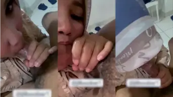 Tante Berjilbab Mengulum Kontol Suamiku