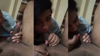 Gadis muda menggoyang kontol paman dengan mulut mungilnya