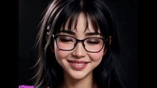 Gadis Tionghoa cantik menjulurkan lidah menggoda untukmu, animasi AI