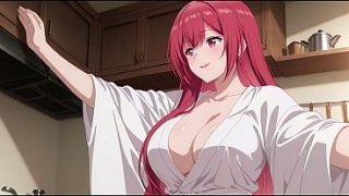 Anak tiri pulang cepat, lihat istri bapaknya masak cuma pakai jubah tipis. Kureha Enomoto cosplay mesum (buatan AI)