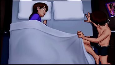 Lagi di ruang tamu, mama tiri nggak nutup mata kali ini—game hentai dewasa penuh momen mesum.