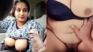 Bhabhi montok ngewe liar di mobil pacar, crot di luar ruangan