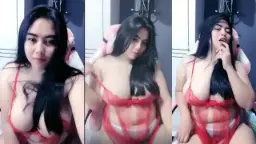 Shellaaa pake lingerie merah seksi bikin crot, balik lagi bikin makin pengen.