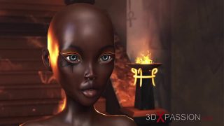 Seks di Mesir kuno! Anubis ngentot budak Mesir muda di dalam kuilnya