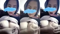 Pap hijab cantik, remas-remas toket gede bikin makin tegang